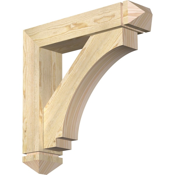 Ekena Millwork Imperial Arts and Crafts Rough Sawn Bracket w/ Offset Brace, Douglas Fir, 6"W x 26"D x 26"H BKT0604X26X26IMP03RDF - main